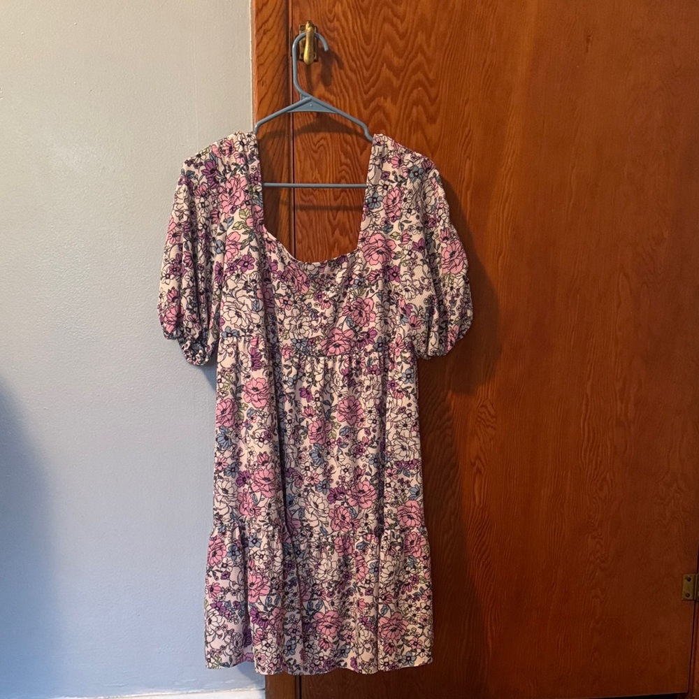 BCBGeneration Pink and Cream Floral Mini Dress